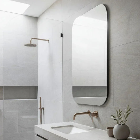 Espejo de pared sin marco puntas redondeadas