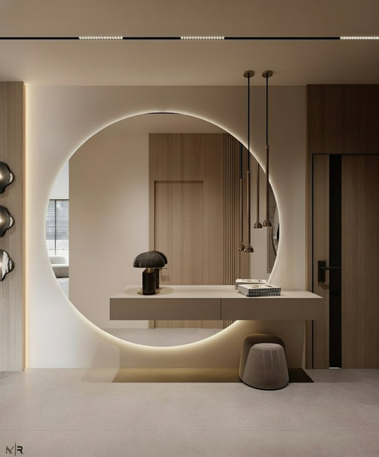 Espejo redondo o circular con iluminacion led retroiluminada de cinco mil  lumenes