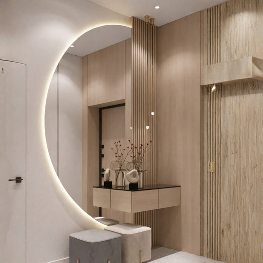 espejo led de punto medio con iluminacion led