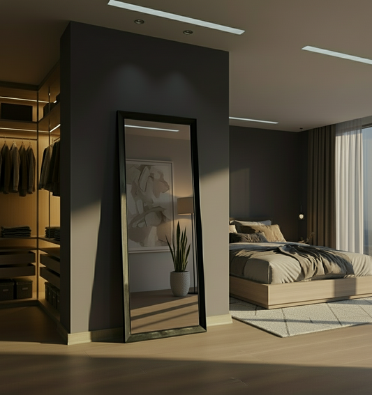 Espejo - Decorativo Negro de Madera