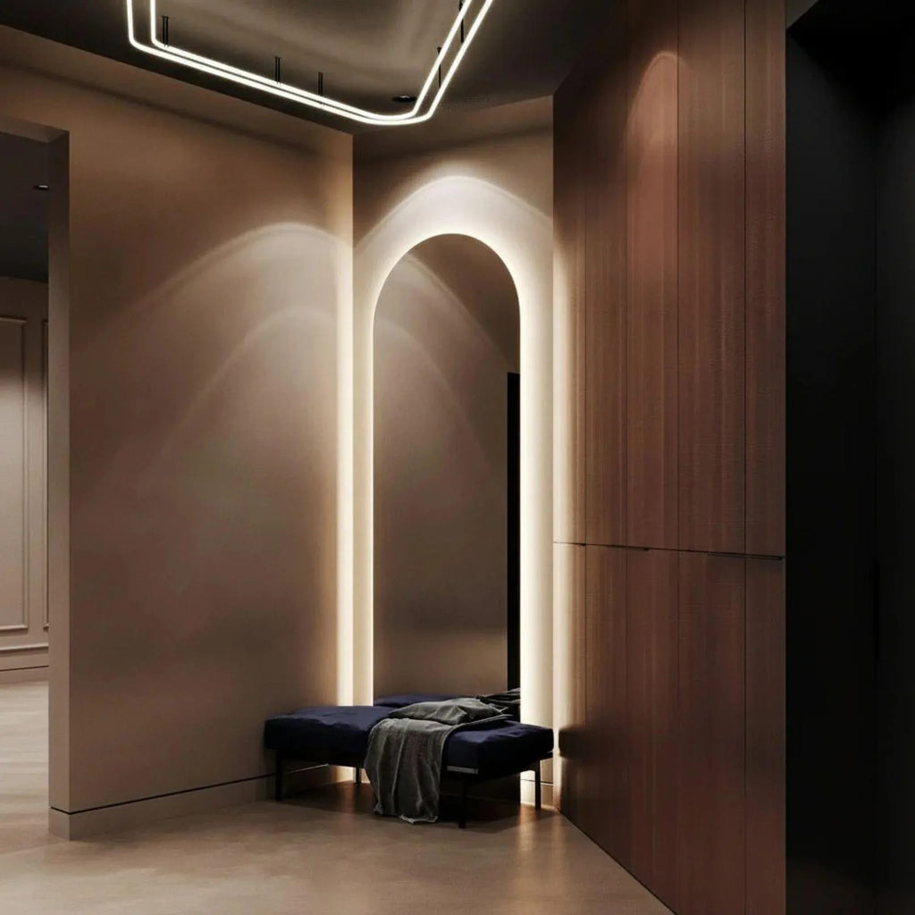 Espejo belga de 4mm con forma de arco LED retroiluminado con luz calida o fria
