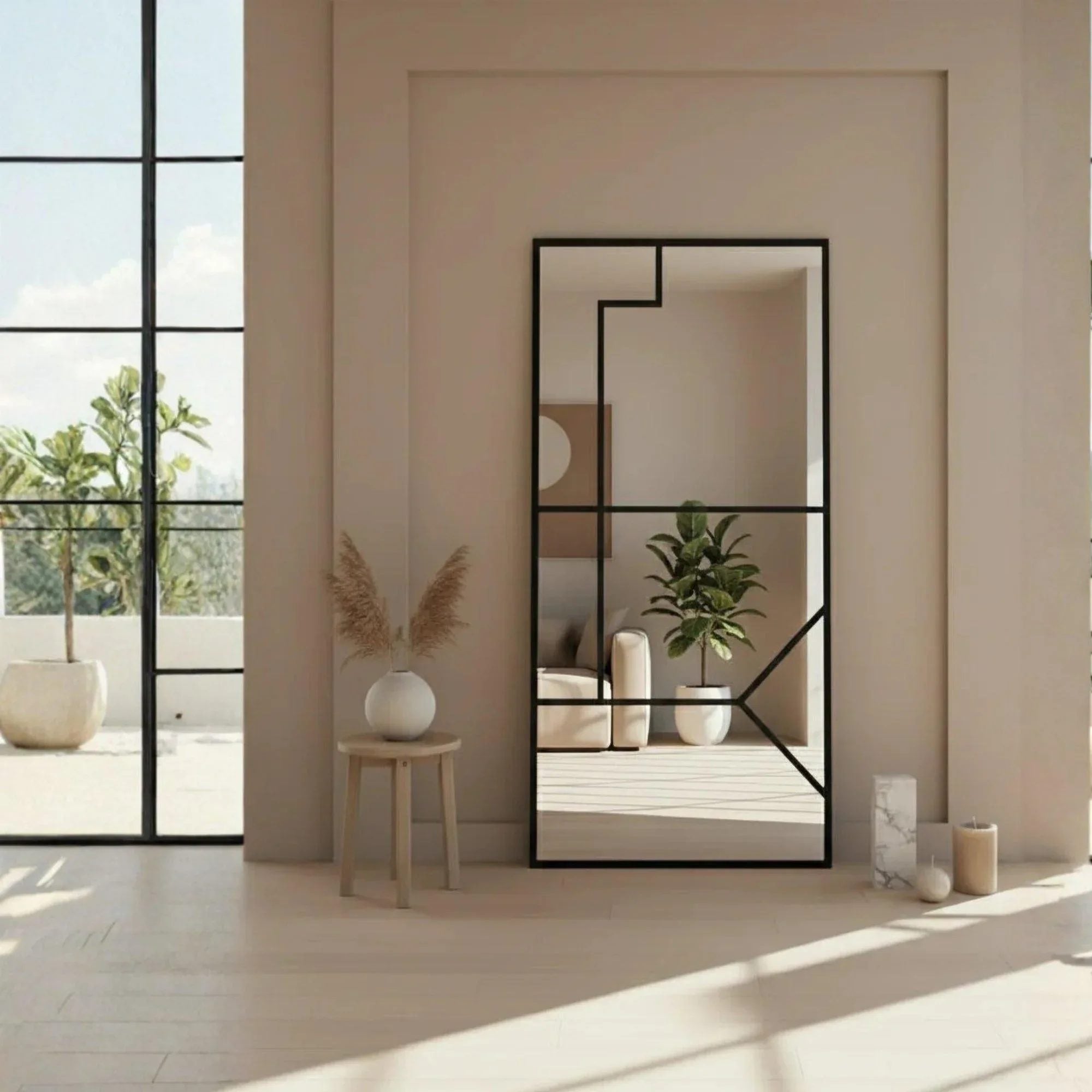 Espejo CULTURE con marco resistente y cristal belga europeo certificado libre de plomo y cobre, diseño minimalista moderno para decoración contemporánea
