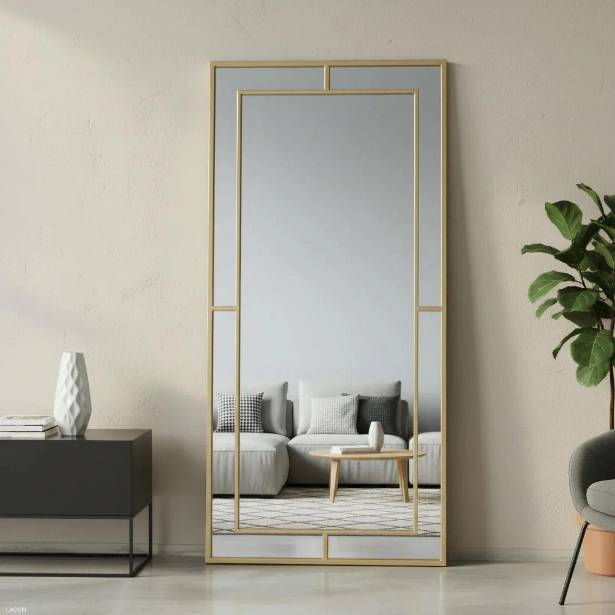 Espejo Glamour dorado vintage estilo ventana con marco decorativo detallado  anti-hongos, diseño elegante para decoración de hogar 