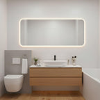 ESPEJO DE PARED CON PUNTAS REDONDEADAS DE FORMA RECTANGULAR IDEAL PARA BAÑO