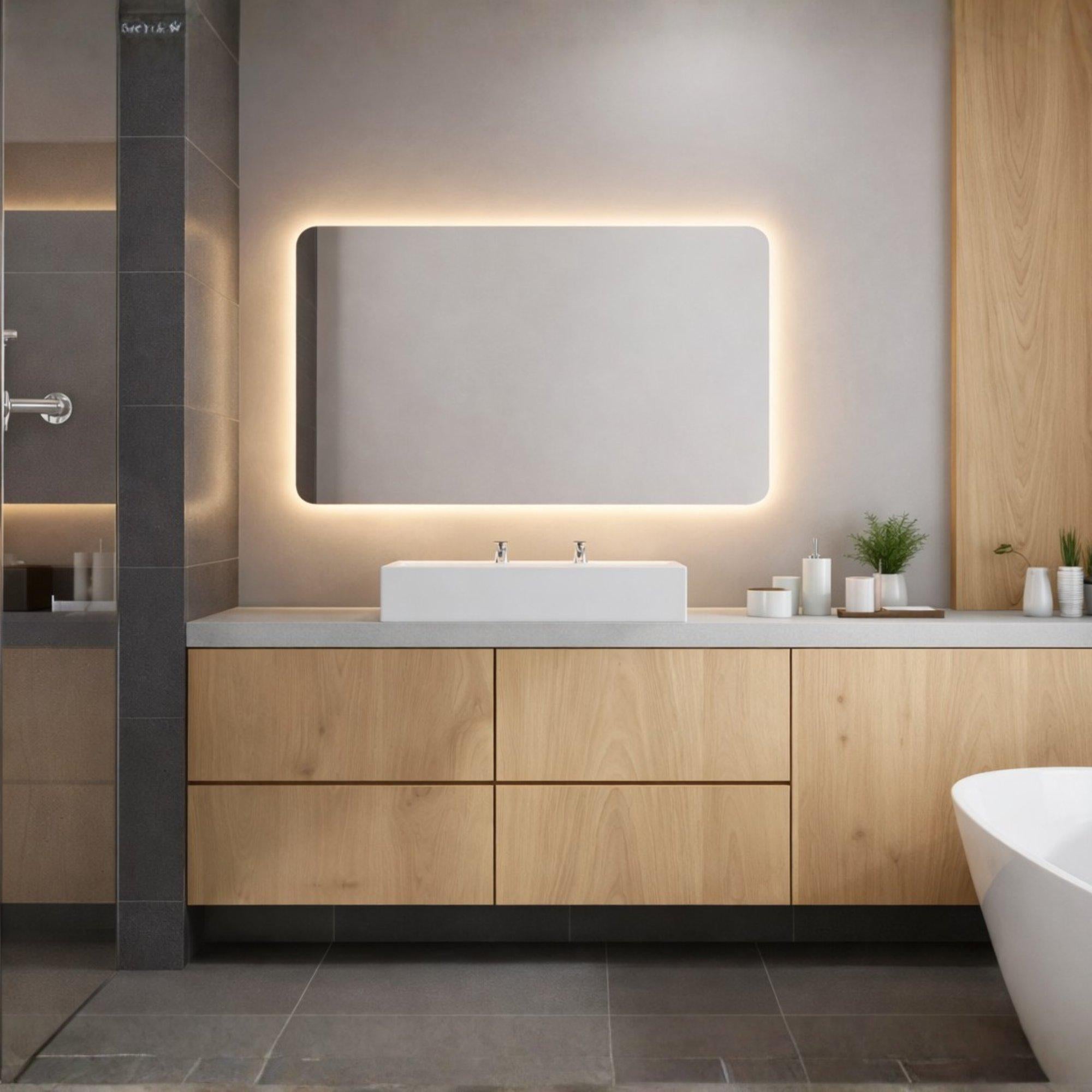 espejo led cob-chib on board de luz calida y fria de origen europeo belga libre de plomo 