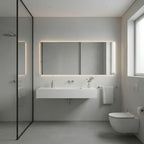 Espejo led para baño rectangular de varias medidas ideal para un baño moderno, este espejo aguanta humedad