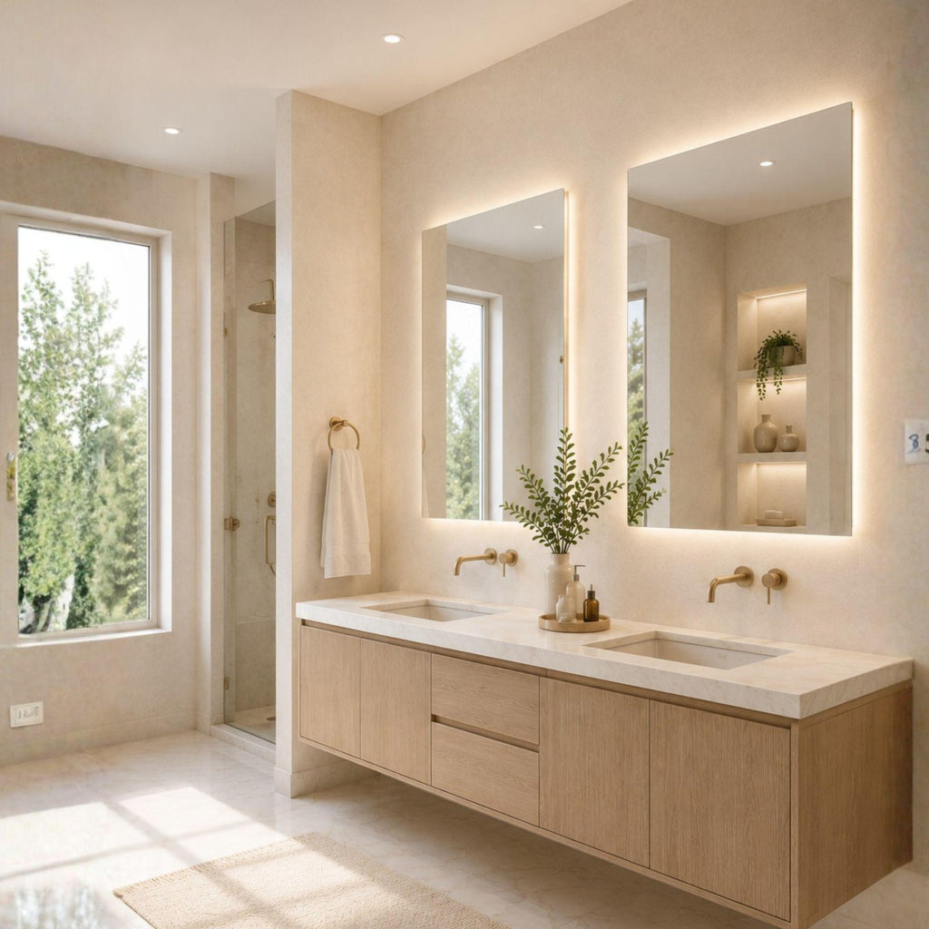 espejos led para baño forma rectangular
