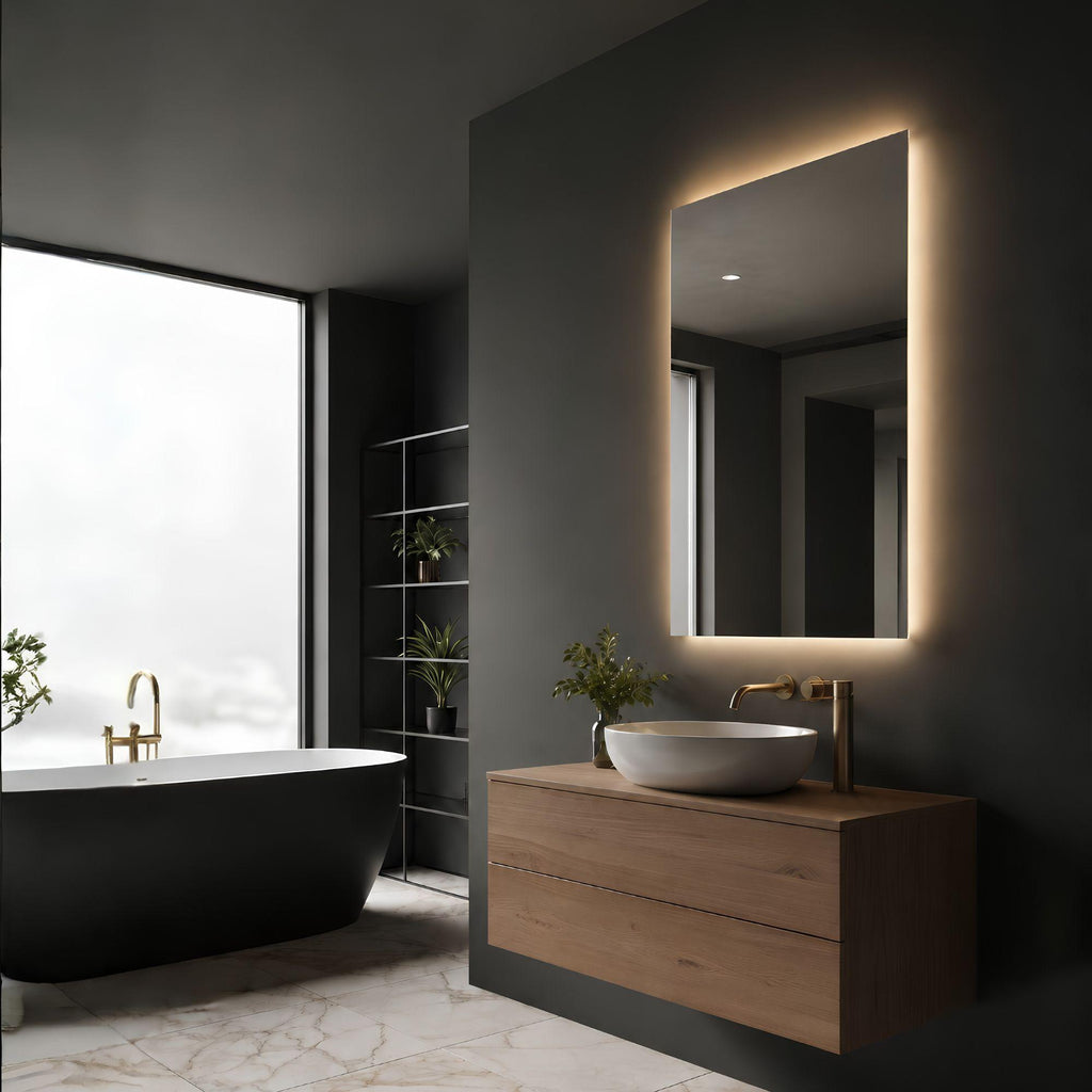 Espejo rectangular para baño con iluminacion led