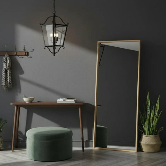 Espejo con Marco de Madera de Pino Natural