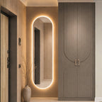 Espejo ovalado LED con iluminación integrada para baño moderno y elegante