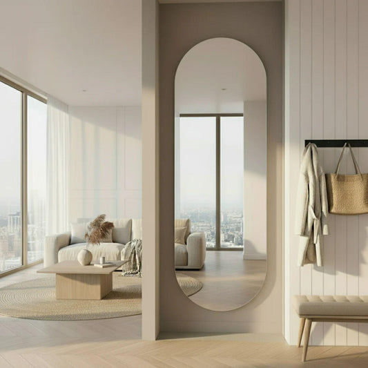 Espejo Ovalado flotante Vertical