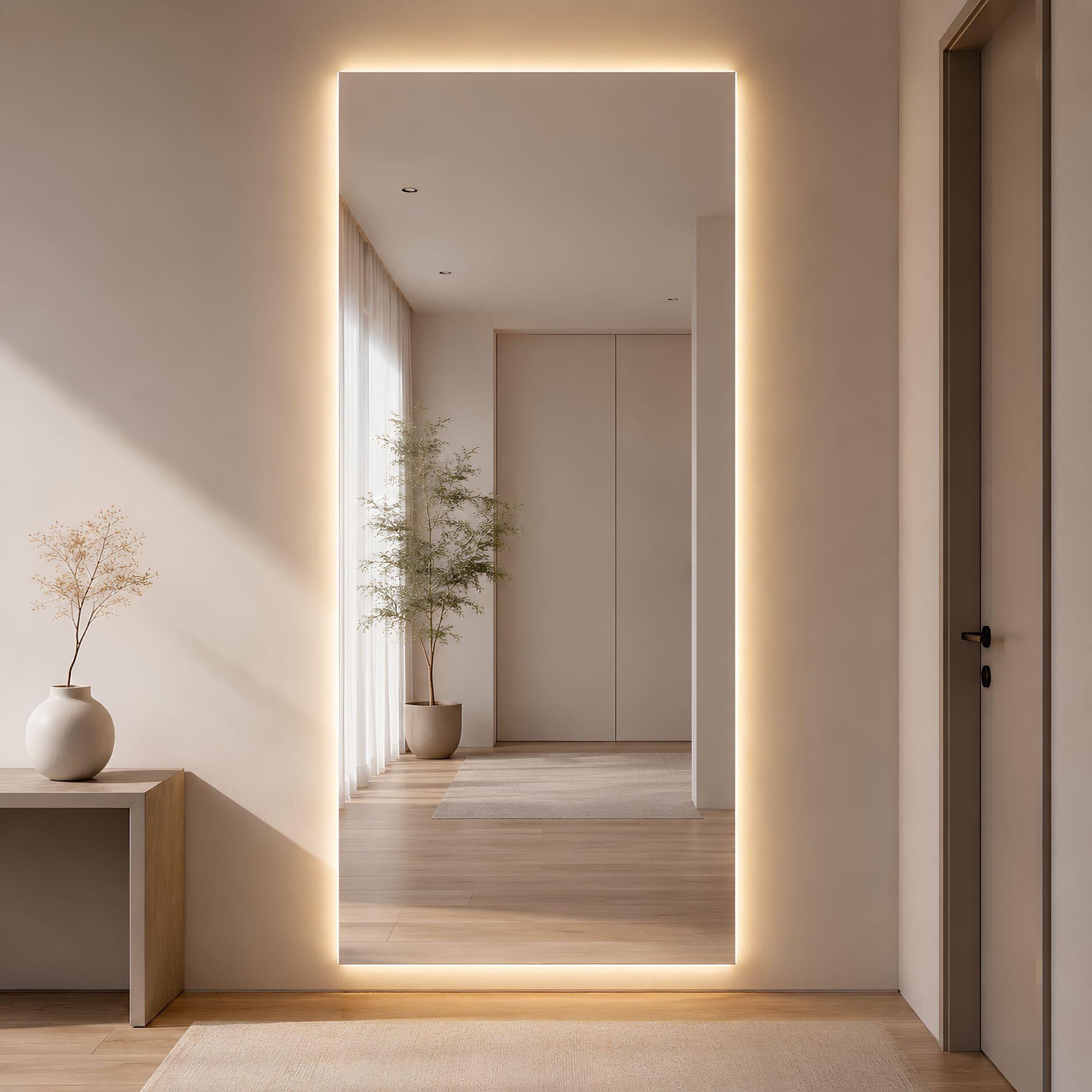 Espejo led con tecnologia avanzada para iluminación perfecta, se cuelga de manera horizontal o vertical incluye los soportes y es de facil instalacion