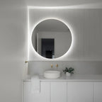 espejo led redondo con luz fria