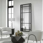 espejo estilo industrial tipo ventana con madera tratada de excelente calidad que antes es secada en camara y protector para el hongo