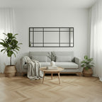 Espejo ventana xl de forma horizontal en sala de estar