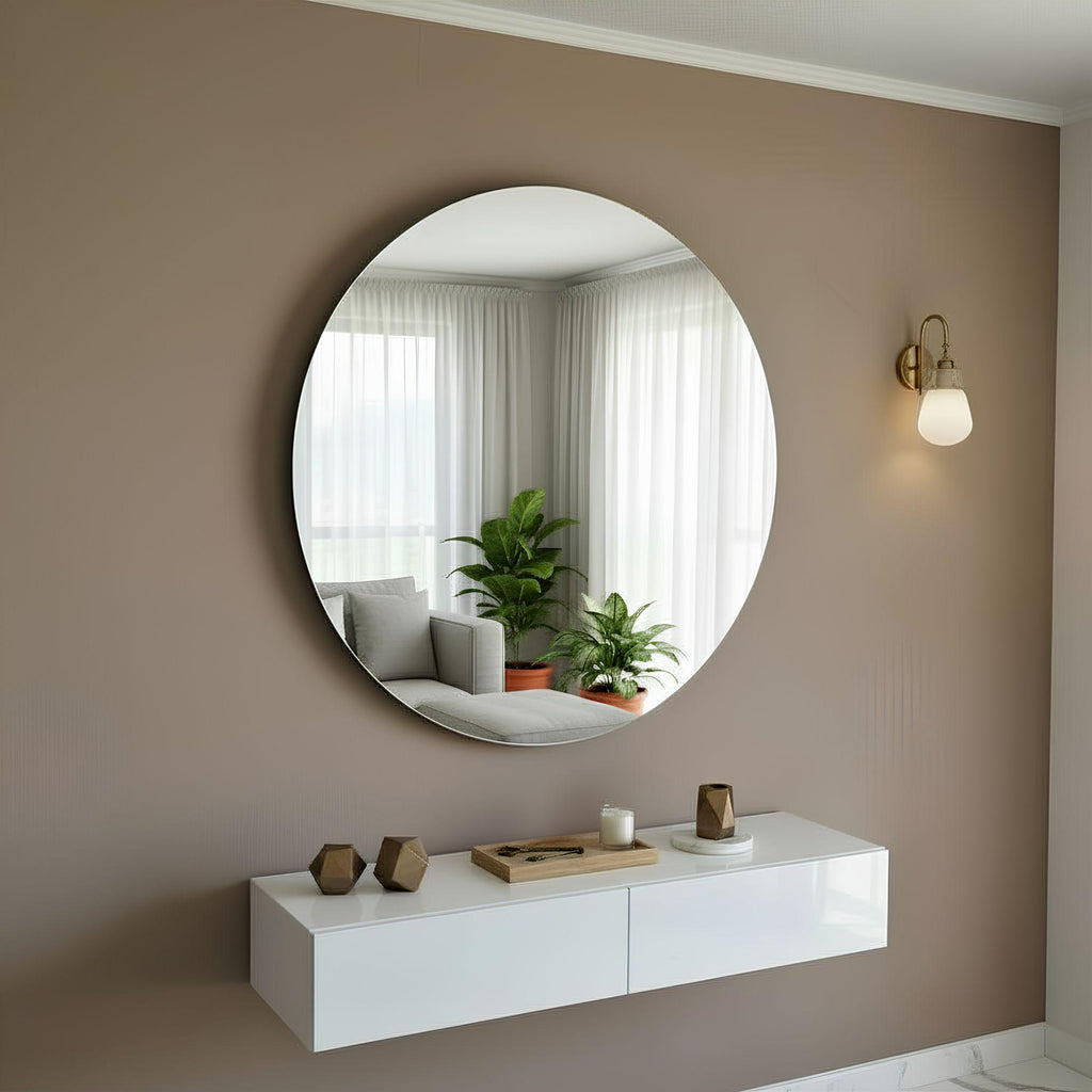 espejo de pared redondo de 80cm de diametro ideal para recibidores o baños