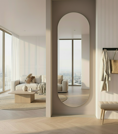 Espejo Ovalado flotante Vertical