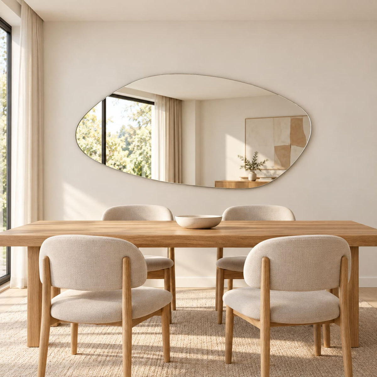 Espejo para colgar sin marco de forma irregular llamado executive marca yourhomeplan ideal para sala de estar comedor o cualquier lugar de tu hogar