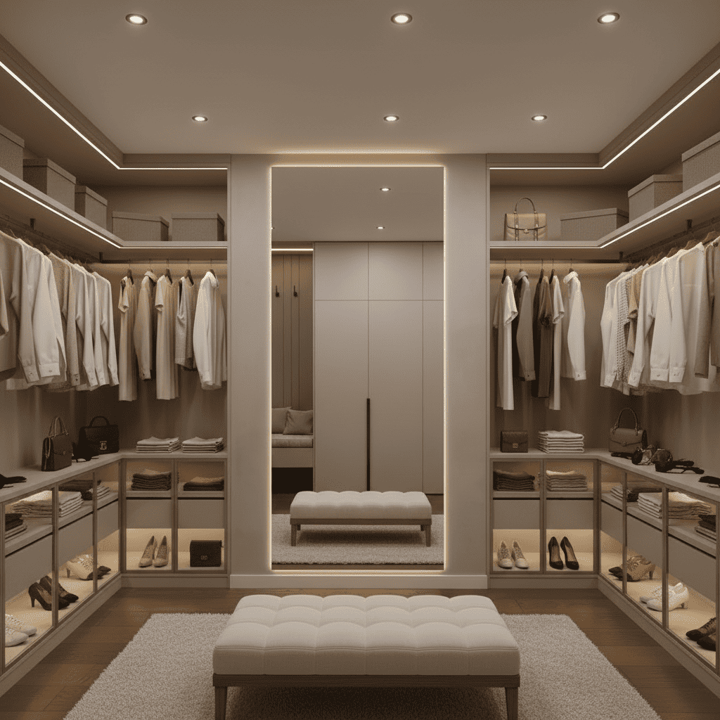 espejo led grande para vestidor o closet de cristal belga