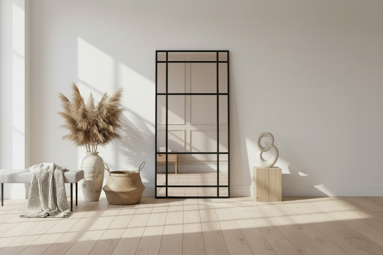 Espacio con espejo a medida instalado