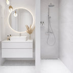 nuevamente el espejo led redondo de pared pero es una imagen referencial de como se ve en un baño 