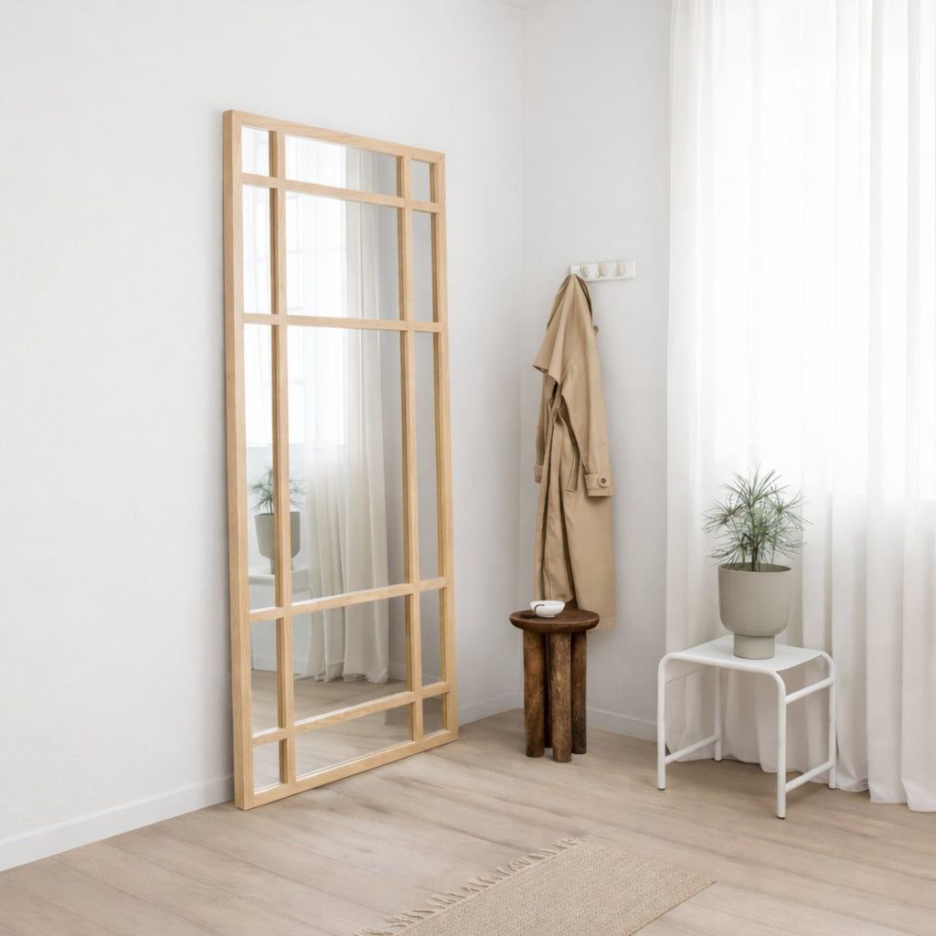 espejo estilo ventana con marco tratada y escogida con espejo belga de 4mm europeo libre de plomo y con capa protectora de hongos