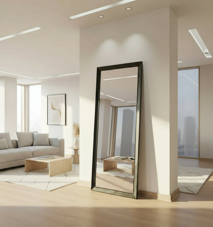 Espejo con Marco Negro: Elegancia y Modernidad para tu Hogar. Renueva tu Espacio con Estilo y Facilidad.